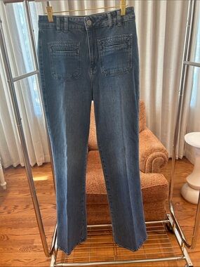 Reiss Dark Blue Wide-Leg Jeans